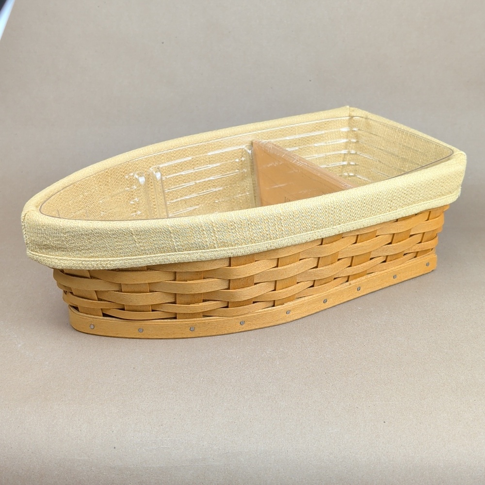 Longaberger Row Your Boat Basket/ Liner/ Protector/ Dividers, Go Navy! - Picture 9 of 9